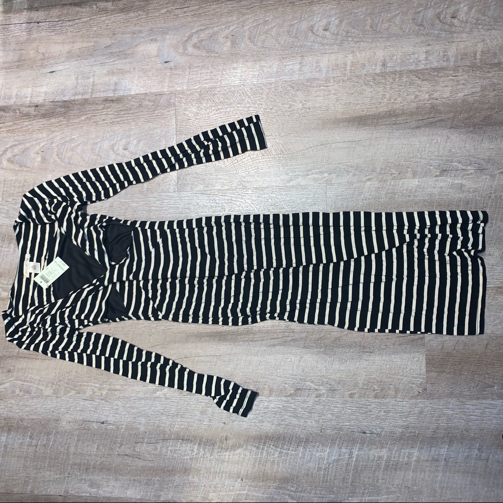 Cut out striped midi dress